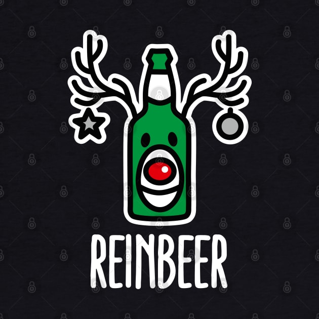 Reinbeer Reindeer Beer funny ugly Christmas pun by LaundryFactory